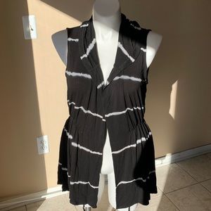 Boston Proper Black‎ Tie Dye Hooded Bathing suit cover up size L